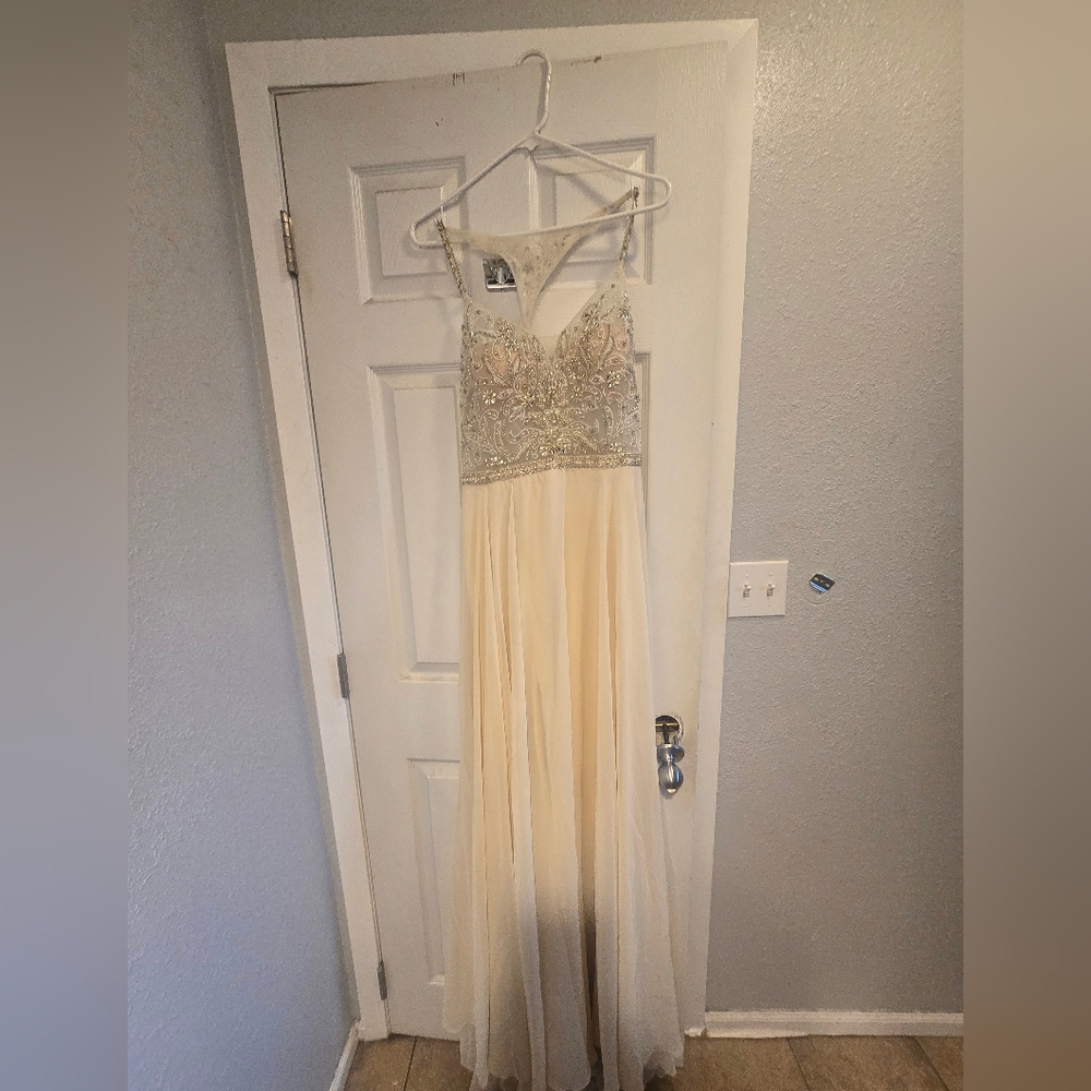 Elegant Cream Beaded Gown